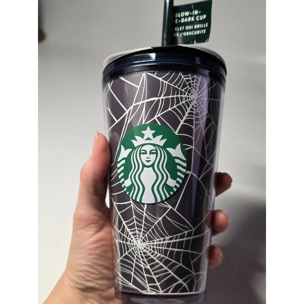 Starbucks Halloween 2021 Glow in the Dark Spider Web Cup 16oz Grande Tumbler New